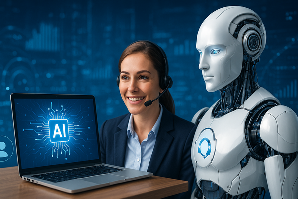 Professional illustration representing How to Build a Powerful AI-Powered Customer Service System featuring elements relat...