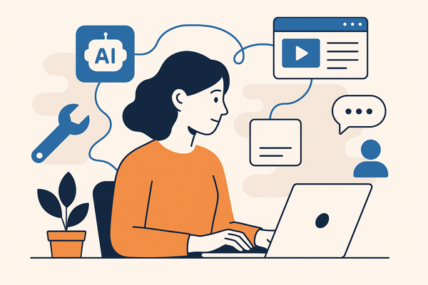 Professional illustration representing How to Build a Resilient Digital Presence Using AI Technology featuring elements re...