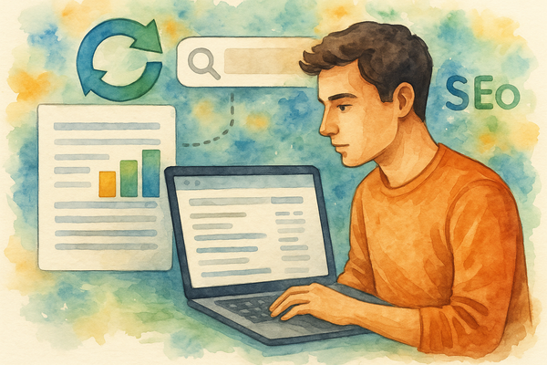 Professional illustration representing Best content refresh workflows for evergreen SEO growth featuring elements related ...
