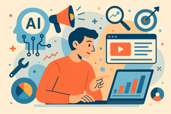 Professional illustration representing Unlock the Power of AI: Master Advanced Techniques to Optimize Your Ad featuring el...