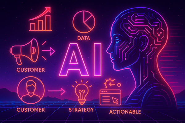Professional illustration representing Unlock the Power of AI: Advanced Techniques for Effective Marketing featuring eleme...