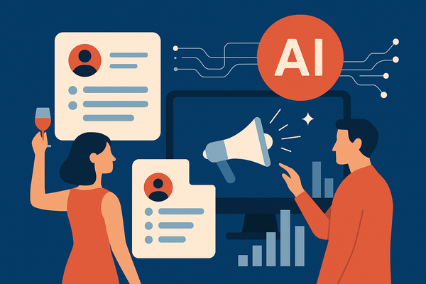 Professional illustration representing How to use first party data in AI powered campaigns featuring elements related to d...