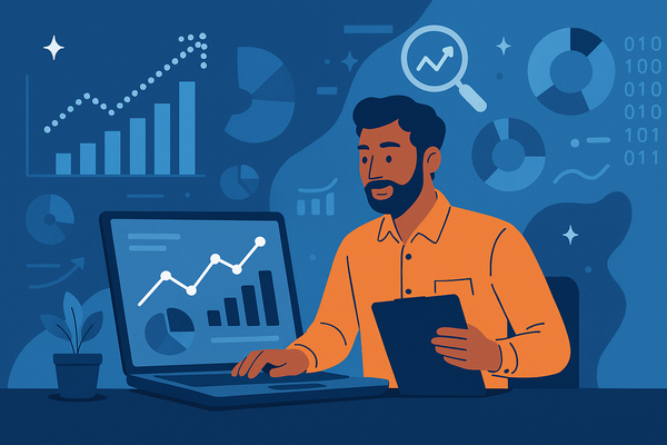 Professional illustration representing How Small Business Owners Can Master Predictive Analytics featuring elements relate...