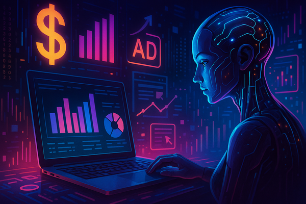 Professional illustration representing Master Advanced AI Techniques to Optimize Your Ad Spend Efficiently featuring eleme...