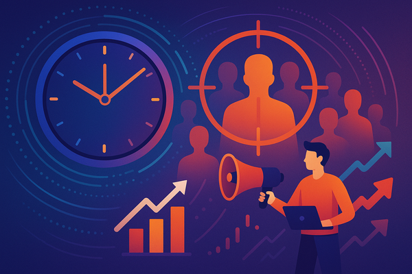 Professional illustration representing Master Advanced Techniques for Real-Time Audience Targeting featuring elements rela...