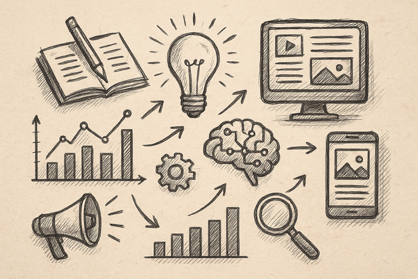 Professional illustration representing Master Content Creation: Unleash the Power of AI-Driven Insights featuring elements...