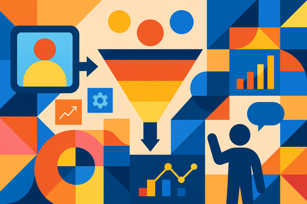 Professional illustration representing Master the Art of Building a High-Converting AI Sales Funnel featuring elements rel...