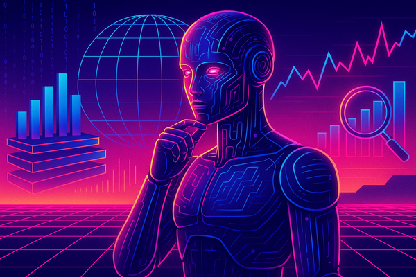 Professional illustration representing Master the Art of Using AI for Timeless Market Analysis Insights featuring elements...