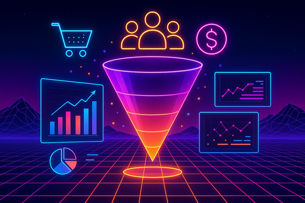 Professional illustration representing Mastering Sales Funnel Optimization with AI Analytics featuring elements related to...