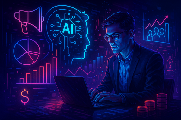 Professional illustration representing Maximize Your Ad Spend Efficiency With Artificial Intelligence featuring elements r...