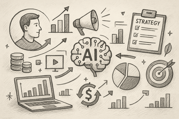 Professional illustration representing Maximize Your Campaign ROI Using AI: Essential Strategies featuring elements relate...