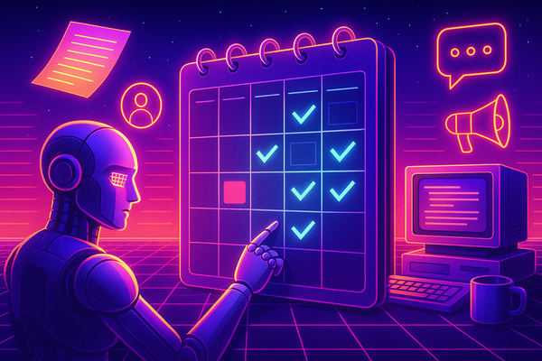 Professional illustration representing How to build an AI editorial calendar that actually ships featuring elements relate...