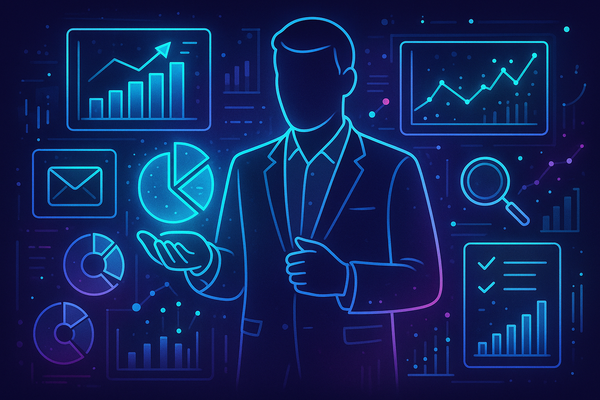 Professional illustration representing Unlock the Power of Essential Metrics for AI-Enhanced Campaign Evaluation featuring...