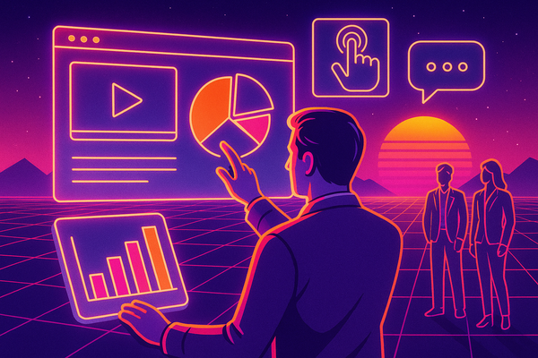 Professional illustration representing How to Use Interactive Content to Engage B2B Buyers featuring elements related to c...