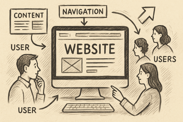 Professional illustration representing Optimizing Your B2B Website for User Experience and Conversion featuring elements r...