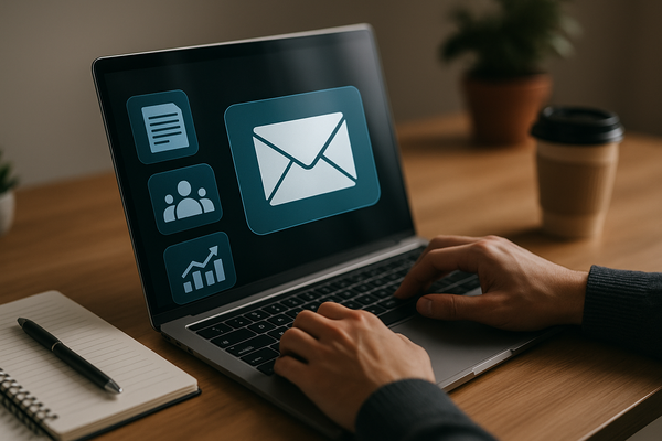 Professional illustration representing How to Create High-Converting B2B Email Campaigns featuring elements related to ema...