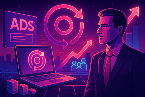 Professional illustration representing Maximizing ROI with B2B Retargeting Strategies featuring elements related to retarg...