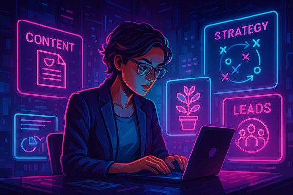 Professional illustration representing Effective Strategies for B2B Lead Nurturing featuring elements related to content, ...