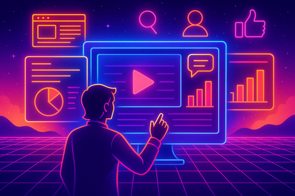Professional illustration representing Utilizing Interactive Content to Drive B2B Engagement featuring elements related to...