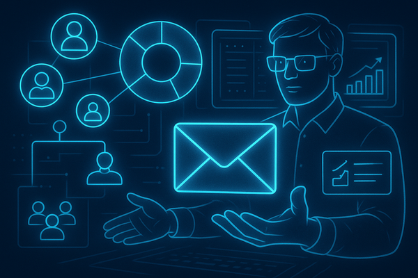 Professional illustration representing Crafting Targeted B2B Email Campaigns Using Customer Segmentation featuring element...