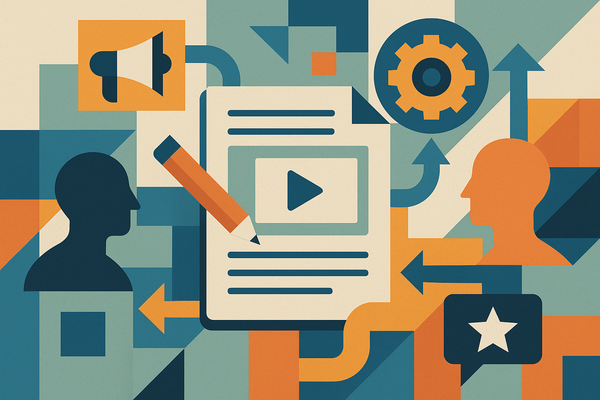 Professional illustration representing Streamlining B2B Content Operations for Increased Efficiency featuring elements rel...