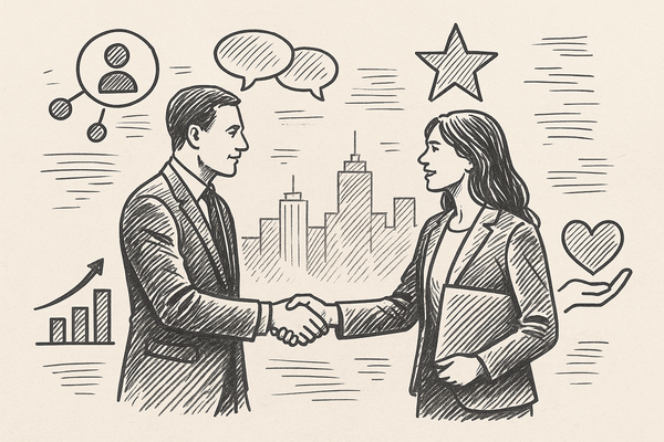 Professional illustration representing How to Foster B2B Customer Loyalty Through Engagement featuring elements related to...