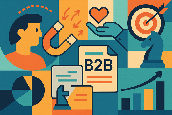 Professional illustration representing Creating a B2B Marketing Strategy for Customer Retention featuring elements related...