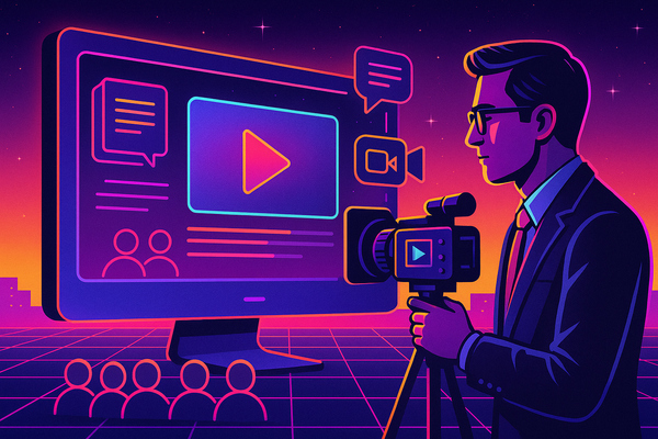 Professional illustration representing How to Leverage Video Content in B2B Marketing featuring elements related to video,...