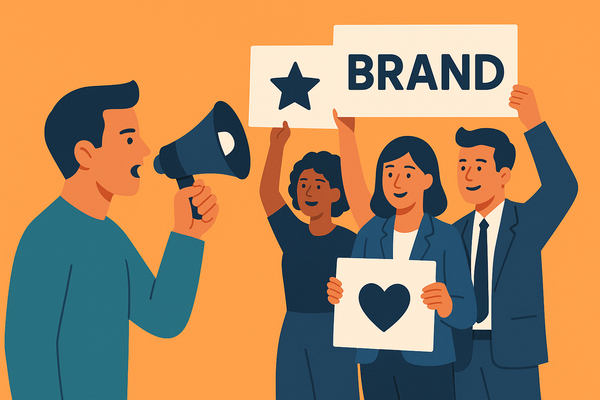 Professional illustration representing Creating a B2B Marketing Strategy Focused on Employee Advocacy featuring elements r...