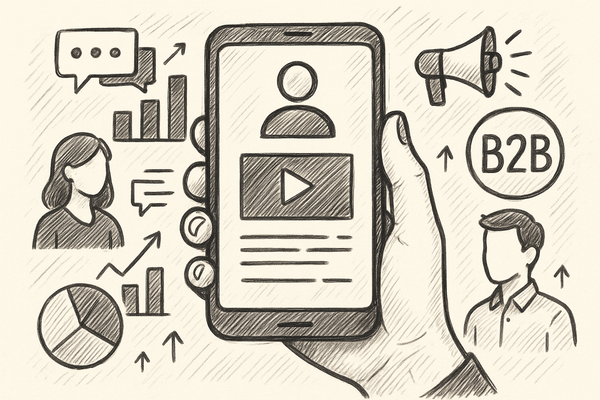 Professional illustration representing How to Design B2B Marketing Campaigns for Mobile Users featuring elements related t...