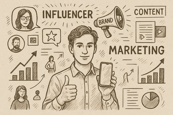 Professional illustration representing Implementing an Effective B2B Influencer Marketing Strategy featuring elements rela...