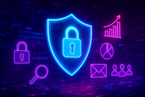 Professional illustration representing Building a B2B Marketing Strategy Around Data Privacy Compliance featuring elements...