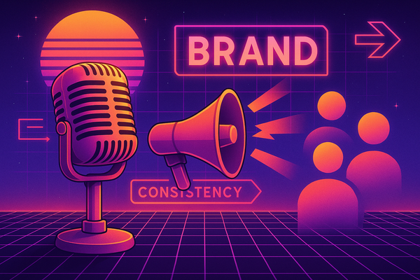 Professional illustration representing Crafting a B2B Brand Voice That Resonates featuring elements related to brand, voic...