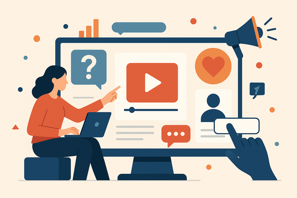 Professional illustration representing Creating Interactive B2B Content to Boost Engagement featuring elements related to ...