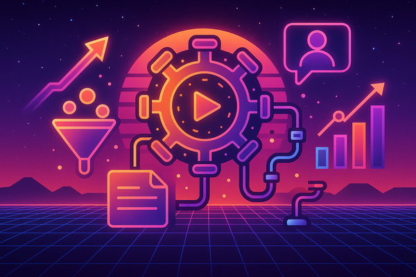 Professional illustration representing Implementing a Comprehensive B2B Marketing Automation System featuring elements rel...