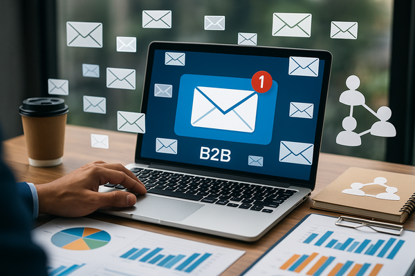 Professional illustration representing How to Optimize Your B2B Email Marketing for Higher Engagement featuring elements r...
