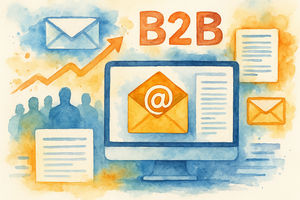 Professional illustration representing Implementing Effective B2B Email Campaign Strategies featuring elements related to ...