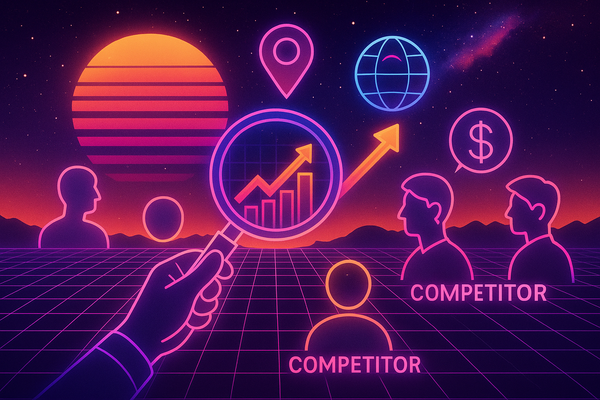 Professional illustration representing How to Conduct Competitive Analysis for B2B Marketing Success featuring elements re...