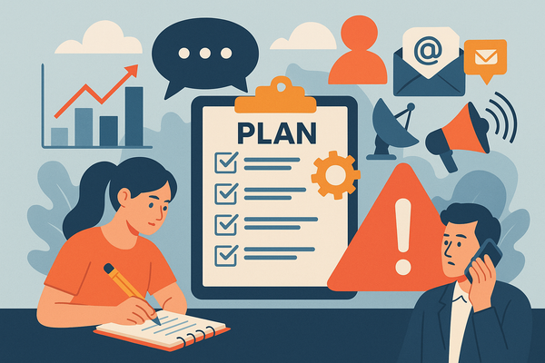 Professional illustration representing How to Create a B2B Crisis Management Communication Plan featuring elements related...