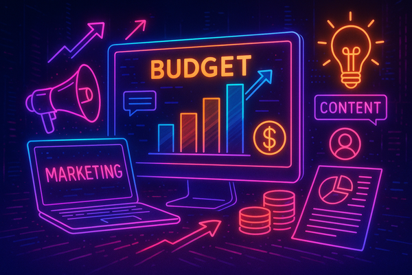 Professional illustration representing How to Create an Effective B2B Marketing Budget That Drives Results featuring eleme...