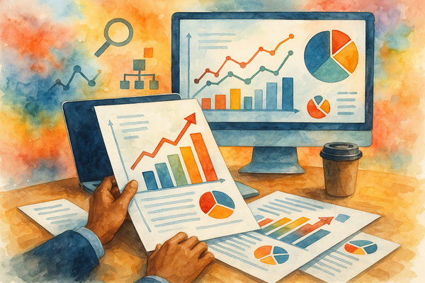 Professional illustration representing Leveraging Data Analytics for Targeted B2B Marketing Campaigns featuring elements r...