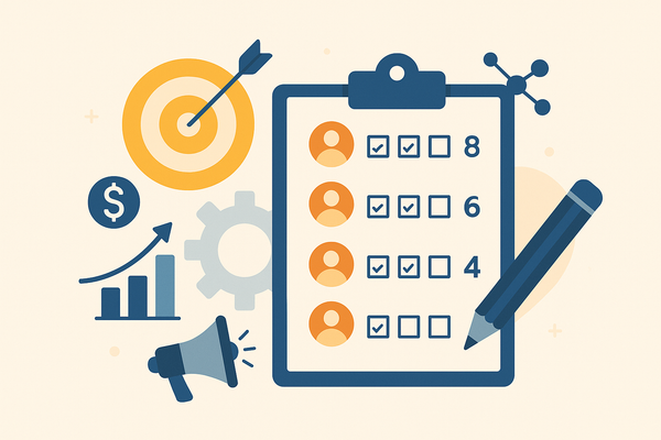 Professional illustration representing Implementing Effective Lead Scoring Techniques for B2B Success featuring elements r...