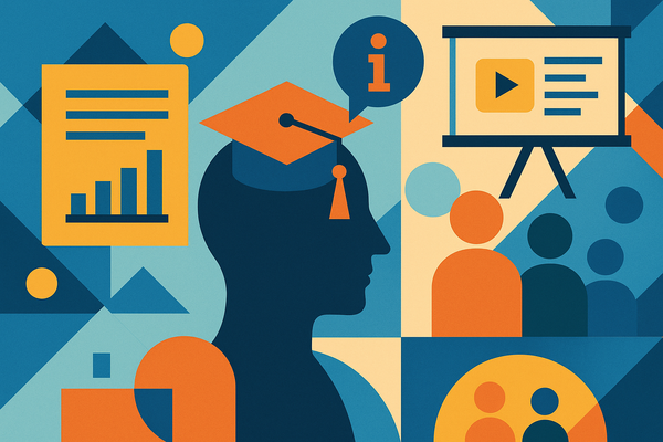 Professional illustration representing Developing a B2B Content Strategy Focused on Customer Education featuring elements ...
