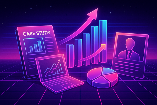 Professional illustration representing Crafting Compelling B2B Case Studies to Showcase Success featuring elements related...