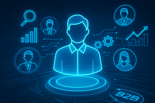 Professional illustration representing Utilizing Customer Personas for Effective B2B Targeting featuring elements related ...