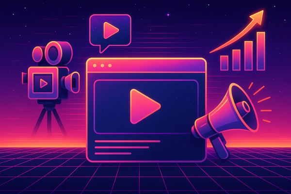 Professional illustration representing Utilizing Video Content to Enhance B2B Engagement featuring elements related to vid...