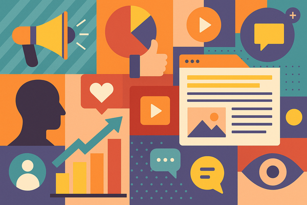 Professional illustration representing How to Use Social Media Insights to Shape Your B2B Marketing Strategy featuring ele...