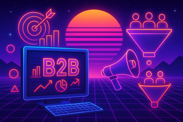 Professional illustration representing How to Develop a B2B Marketing Strategy for Lead Conversion featuring elements rela...