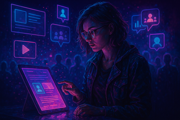 Professional illustration representing Creating Interactive B2B Content to Boost Customer Engagement featuring elements re...