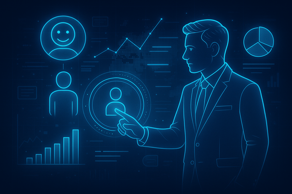 Professional illustration representing How to Enhance B2B Customer Experience with Data Analytics featuring elements relat...